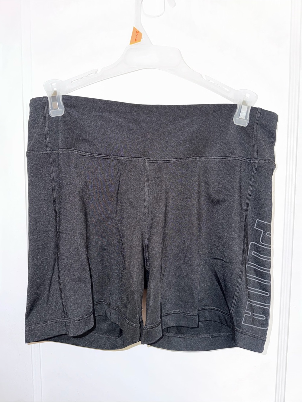 Puma Black Athletic Biker Shorts with Side Puma Script. Great condition. Size M